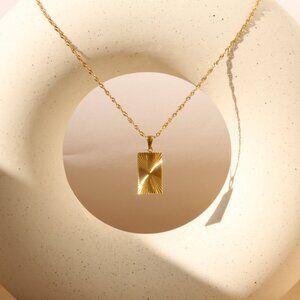 14K Gold Filled Sun Dial Bar Necklace